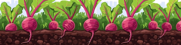 Photo beets in the ground in the garden