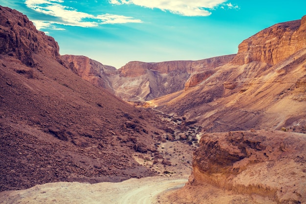 The beginning of the ascent to Masada from the west side Israel