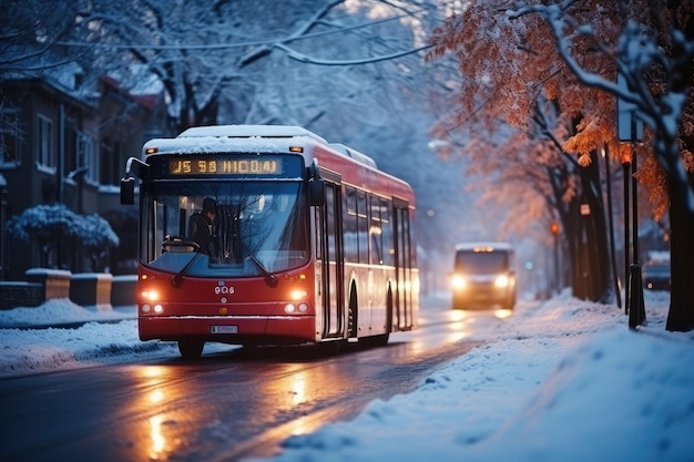 The Beginning of winter is bustling in the white snowy city professional photography