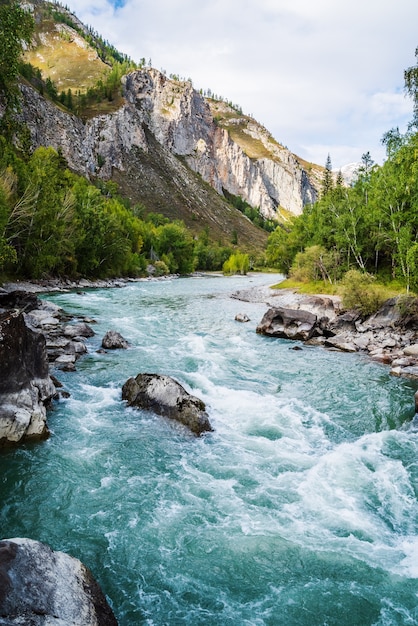 Behemoth River Rapid on the Chuya River, Mountain Altai, Russia