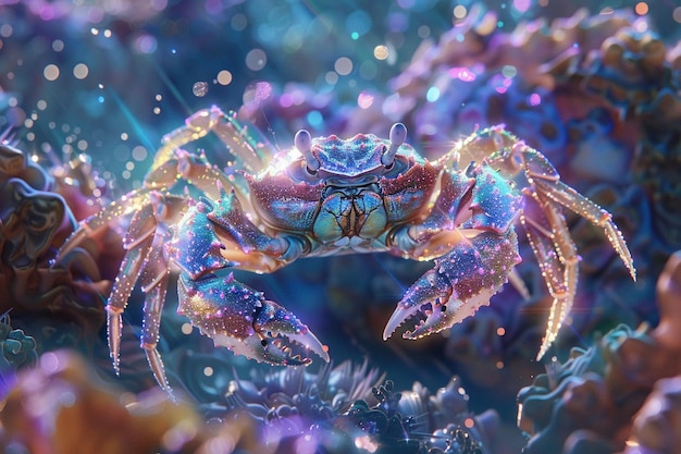 Behold the celestial majesty of a crab with an exo generative ai