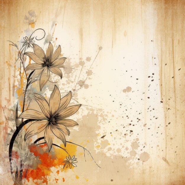 Beige abstract floral background with natural grunge textures Job ID 6307fdd01e0a400b96581204facb3806