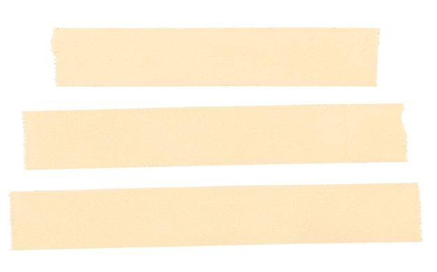 Beige adhesive paper tape isolated on white background