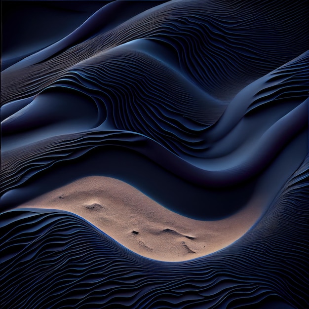 Beige and blue desert sand dunes surface abstract background