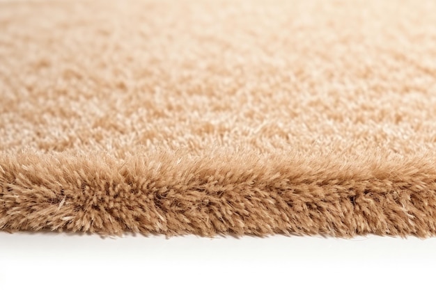 Beige carpet isolated on white stylish and soft