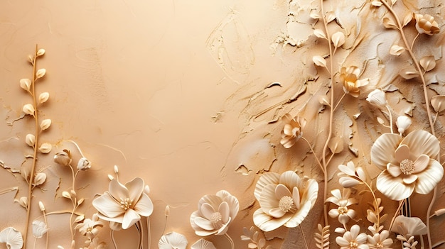 Beige Color Scheme and Texture of Brown and White Series Flowers