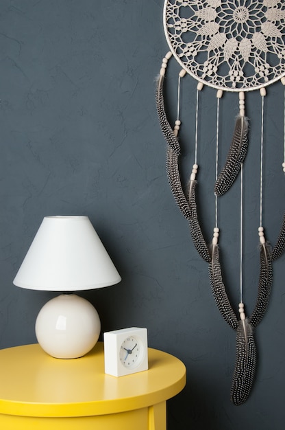 Beige crochet doily dream catcher 