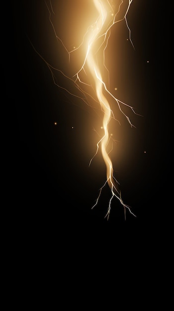 Beige lightning isolated on a black background vector illustration glowing beige electric flash thun