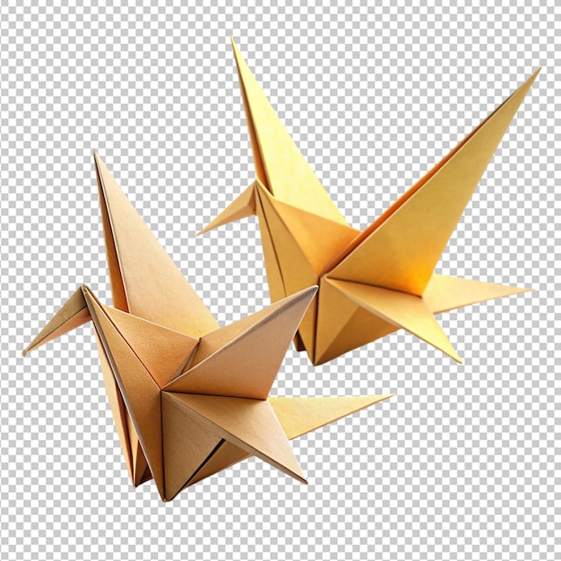 Beige Origami Star isolated on white or transparent background cutout