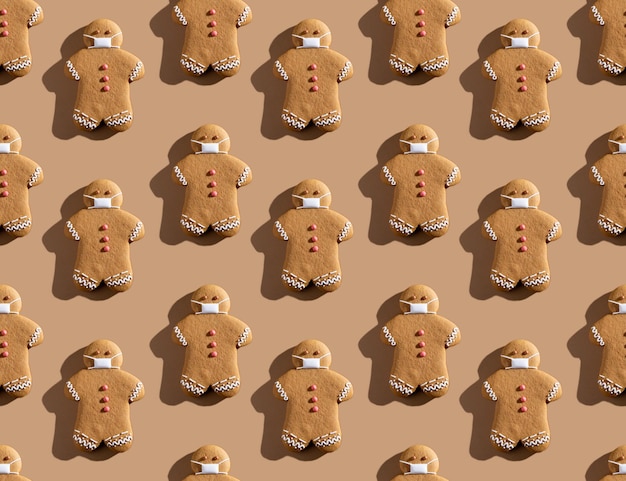 Beige pandemic art background seamless pattern