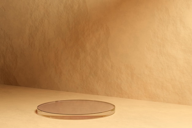 Beige sandstone podium mockup