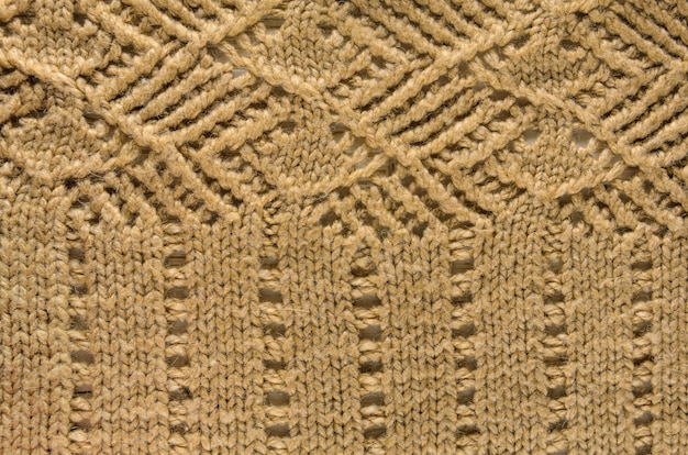 Beige Texture of Knitted Textile