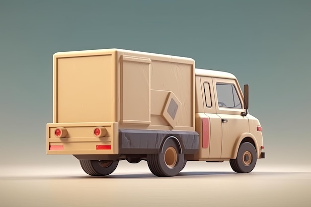 Beige truck with a red stripe on the side Generative AI