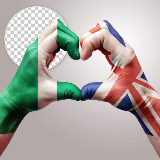 Belarus Italy Heart Hand gesture making heart on transparent background