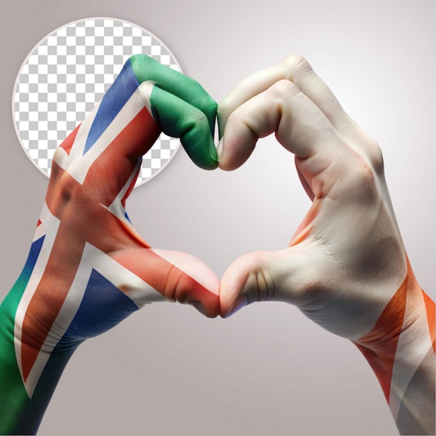 Belarus Italy Heart Hand gesture making heart on transparent background