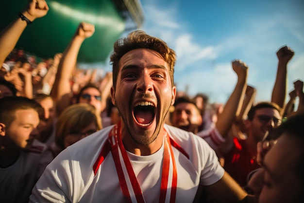 Belarusian beach soccer fans celebrating a victory