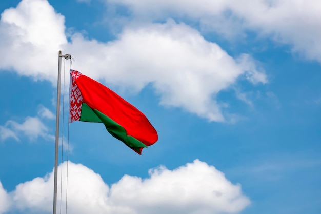 Belarusian flag waving in the wind