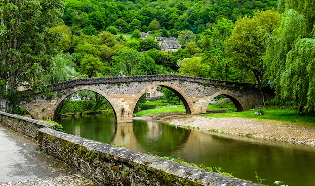 Belcastel medieval stone bridge, Aveyron, France