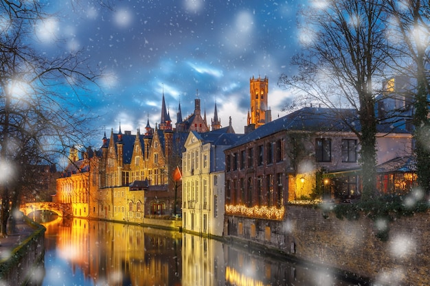 Belfort and Green canal in Bruges