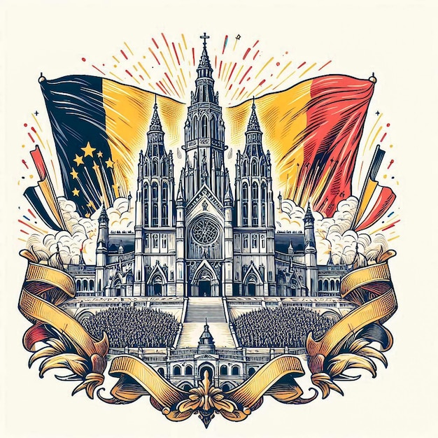 Belgian National Day Belgium Independence day Annual holiday in Belgium July 21 t shirt design