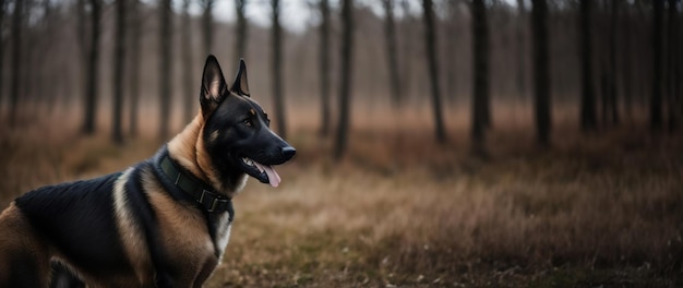 Belgian Shepherd Malinois guarding the border Generative AI