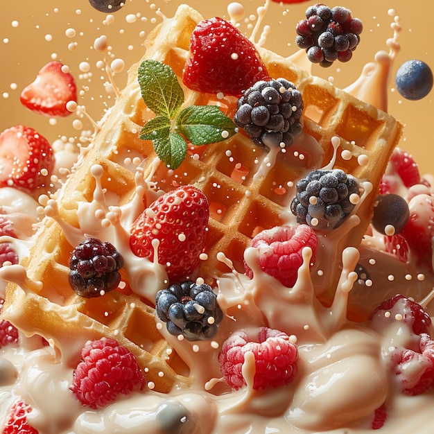 Photo belgian waffle