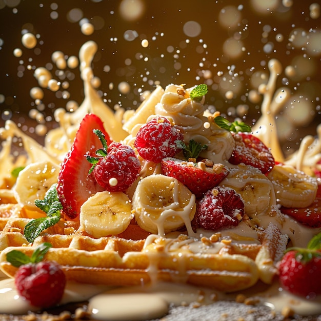 Photo belgian waffle