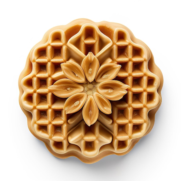 Belgian waffles on a white background food phot