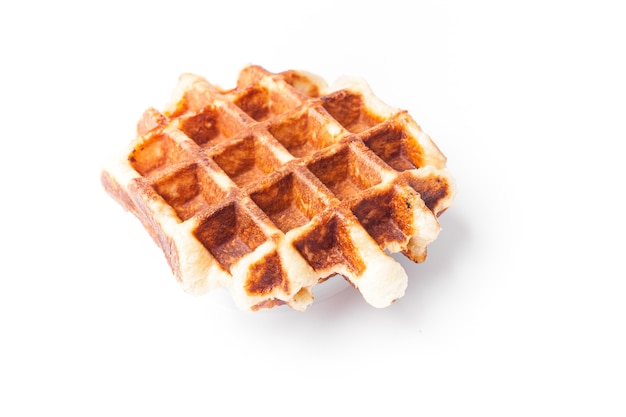 Belgian waffles on white background