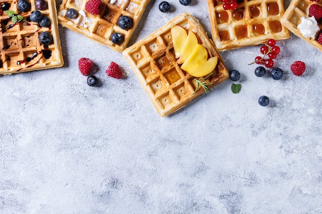 Belgian waffles with berries