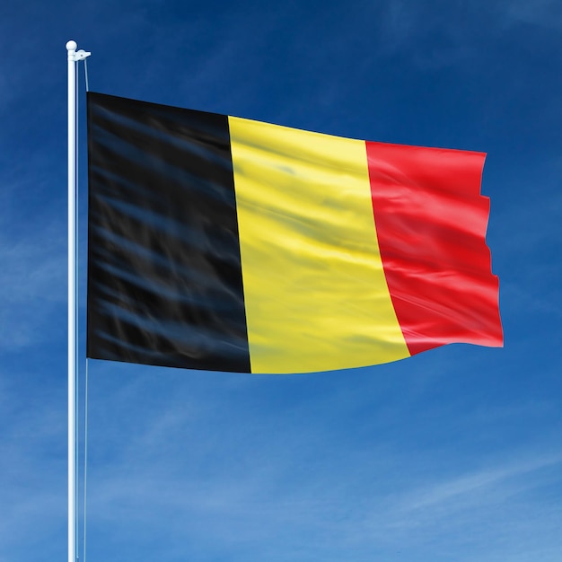 Belgium Flag on Flagpole