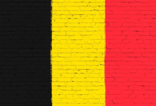 Belgium flag painted on brick wall National country flag background photo