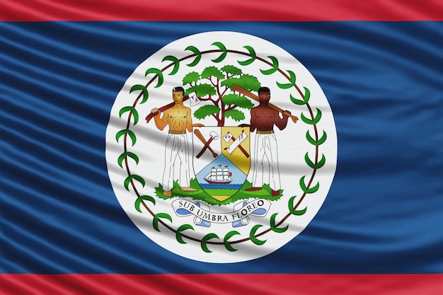 Belize Flag Wave Close Up, national flag background