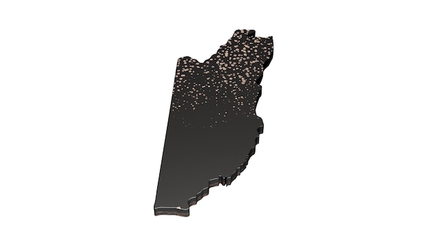 Belize luxury black map with shadow isolated on white 3d illustration