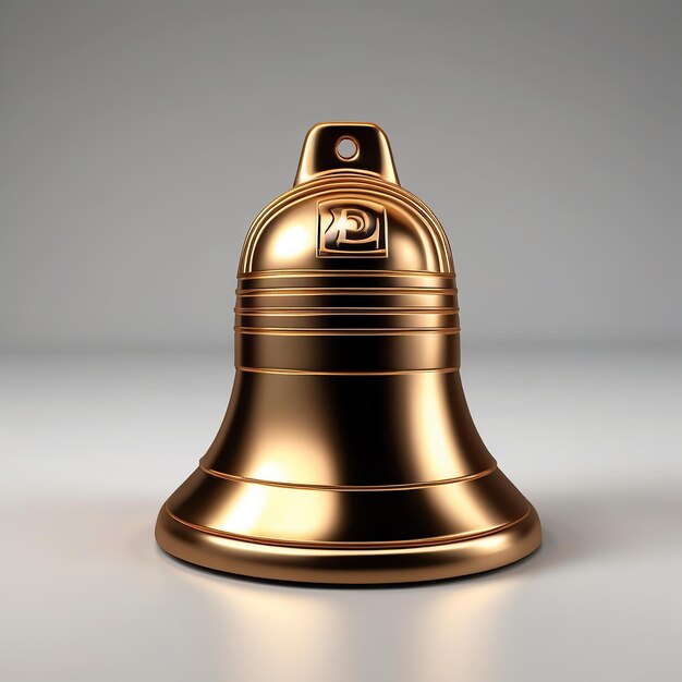 Bell 3d Reminder notification alert or alarm icon symbol ui on white background 3d rendering illustr