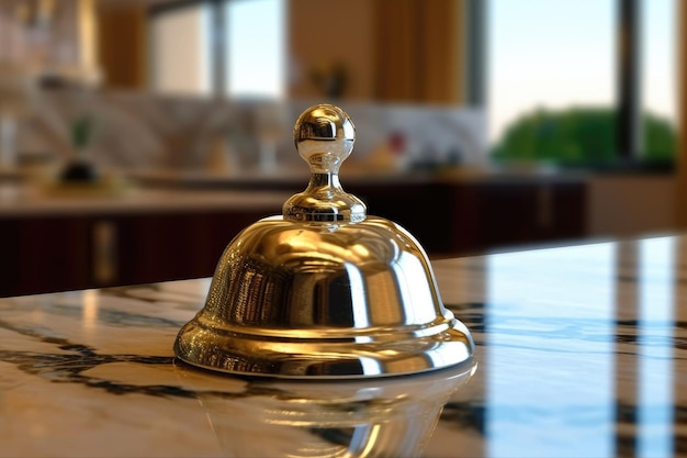 Bell on the counter at the hotel Generative AI