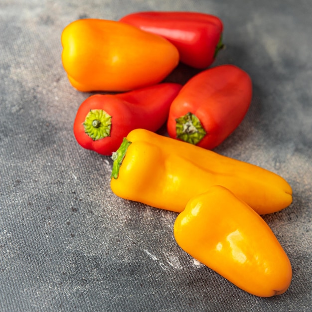 Bell pepper small fresh vegetable  healthy food snack on the table copy space food background