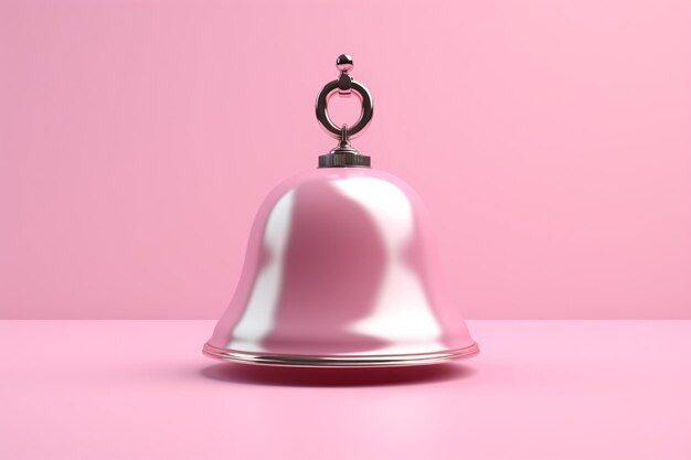 Photo a bell on a pink surface