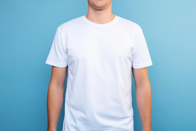 Photo bella canvas white shirt mockup young man on background