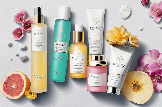 Belleza label skin care health cosmetics