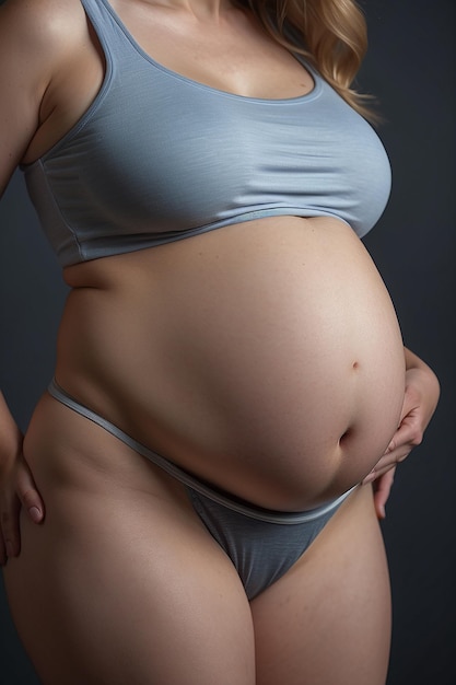 belly of a pregnant woman