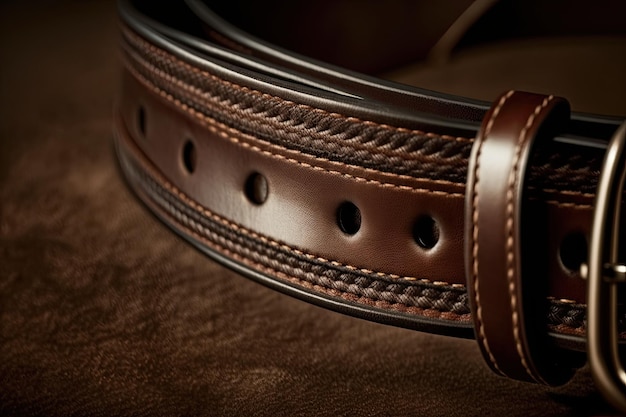 A belt with a buckle made by the company's company.