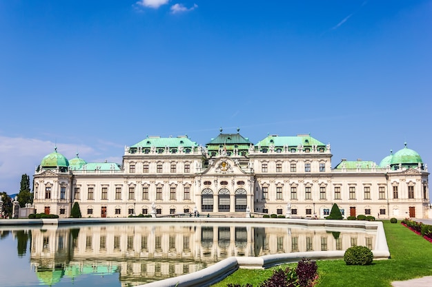 Belvedere Palace full view, Vienna with no people.