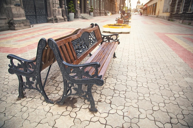 Bench in the city Gyumri Armenia