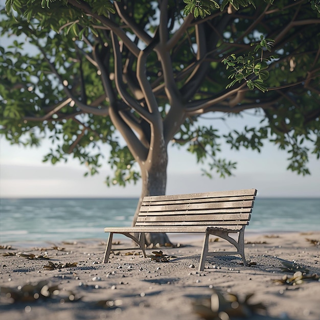 a bench is in front of some trees and a sky with clouds