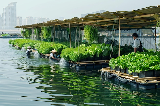 Beneath the citys floating gardens aquaculture exp generative ai