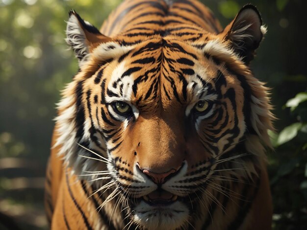 Bengal tiger staring aggression in eyes majestic beauty in nature