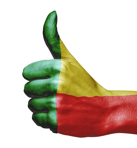 benin flag on hand indicating approval