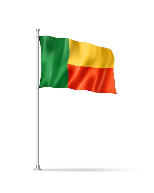 Benin flag isolated on white