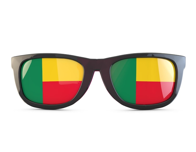 Benin flag sunglasses 3D Rendering